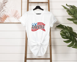 America Short Sleeve Tee - Soft & Comfortable - Patriotic Clothing - Made in the USA