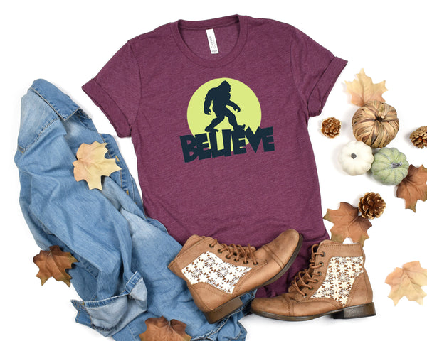 Believe Bigfoot Short Sleeve Tee: A Stylish and Versatile T-Shirt for People Who Believe in Bigfoot