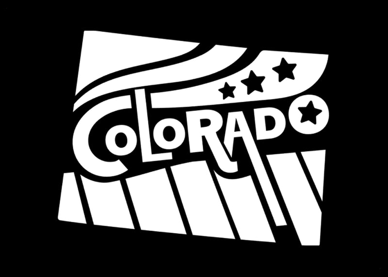 Colorado Stars & Stripes Vinyl Decal | White | MADE IN USA by Foxtail Decals | For Car Windows, Tablets, Laptops, Water Bottles, etc. | 4.5 x 3.6 inch