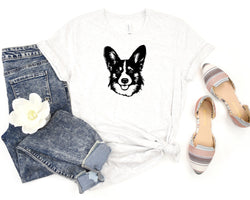 Corgi Face Short Sleeve Tee: A Stylish and Versatile T-Shirt for People Who Love Corgis and Their Adorable Faces