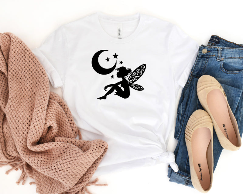 Fairy Moon Short Sleeve Tee: A Stylish and Versatile T-Shirt for People Who Love Fairies and the Moon