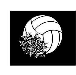 Volleyball Flower Decal | White | Made in USA by Foxtail Decals | for Car Windows, Tablets, Laptops, Water Bottles, etc. | 4.75 x 4.75 inch