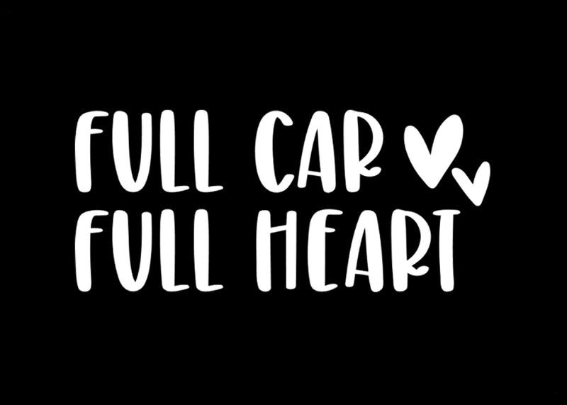 Full Car Full Heart Vinyl Decal | White | MADE IN USA by Foxtail Decals | For Car Windows, Tablets, Laptops, Water Bottles, etc. | 4.5 x 2.0 inch