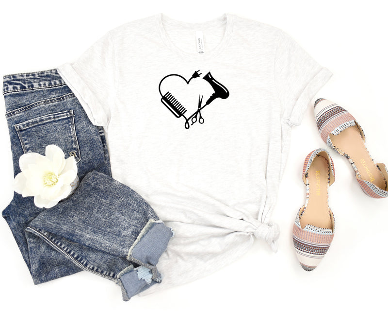 Hair Stylist Heart Short Sleeve Tee: A Stylish and Versatile T-Shirt for Hair Stylists Who Love Their Job