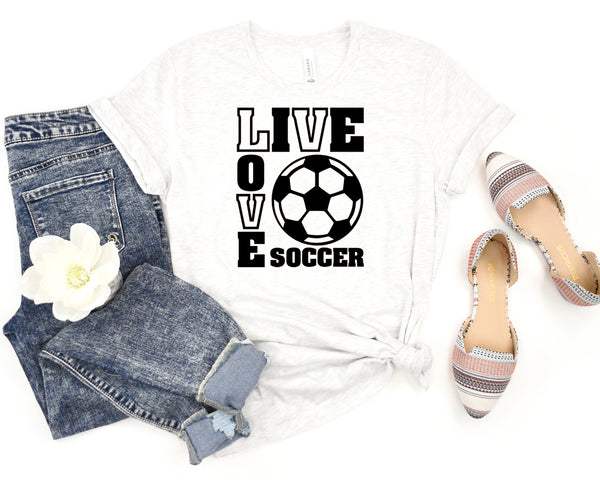 Live Love Soccer Short Sleeve Tee: A Stylish T-Shirt for Soccer Fans