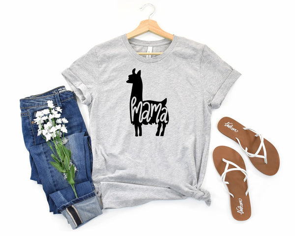 Llama Mama Short Sleeve Tee: A Stylish T-Shirt for Mothers Who Love Llamas