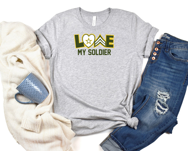 Love My Soldier Short Sleeve Tee: A Stylish T-Shirt for People Who Love and Support Soldiers