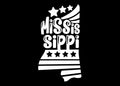 Mississippi Stars & Stripes Vinyl Decal | White | MADE IN USA by Foxtail Decals | For Car Windows, Tablets, Laptops, Water Bottles, etc. | 2.5 x 4.5 inch