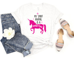 My Spirit Animal Is A Unicorn Short Sleeve Tee: A Fun and Quirky T-Shirt for People Who Love Unicorns