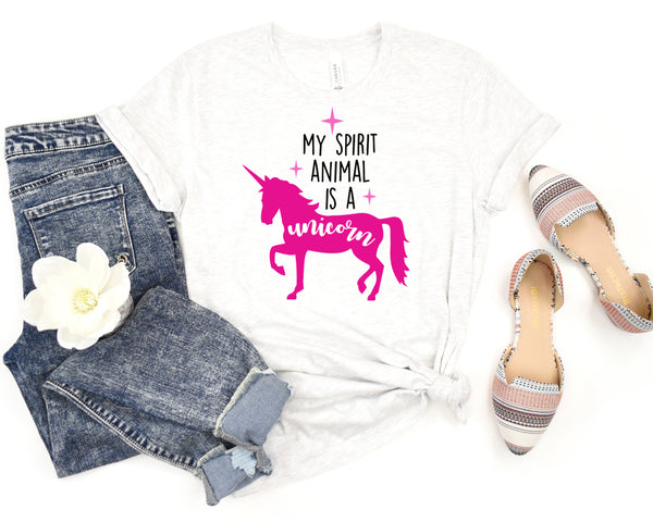 My Spirit Animal Is A Unicorn Short Sleeve Tee: A Fun and Quirky T-Shirt for People Who Love Unicorns