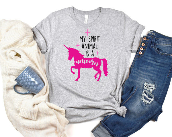 My Spirit Animal Is A Unicorn Short Sleeve Tee: A Fun and Quirky T-Shirt for People Who Love Unicorns