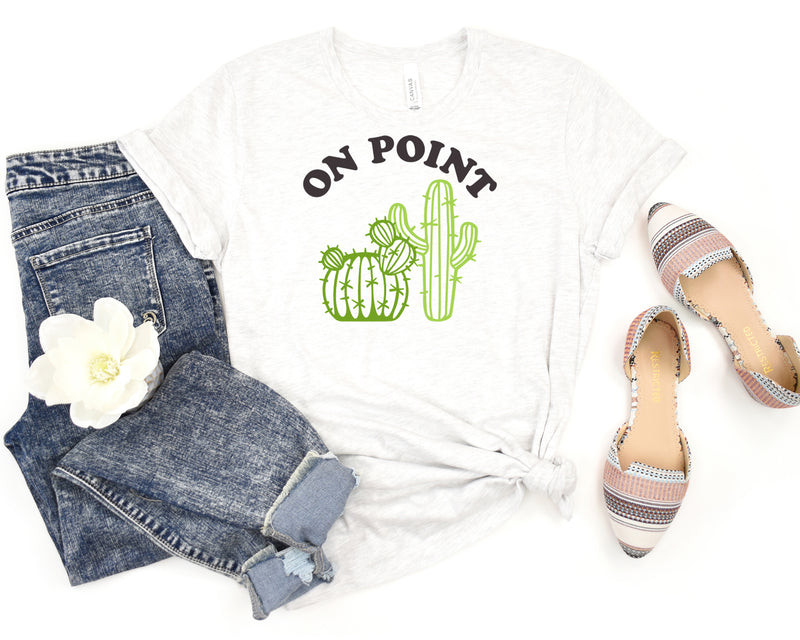 On Point Cactus Short Sleeve Tee: A Funny and Quirky T-Shirt for People Who Are Always On Point