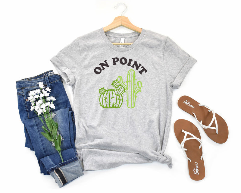 On Point Cactus Short Sleeve Tee: A Funny and Quirky T-Shirt for People Who Are Always On Point