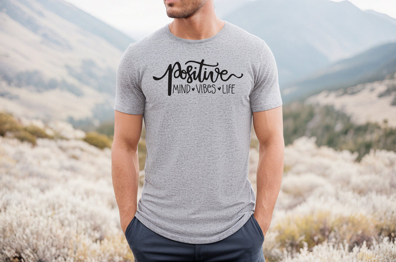 Positive Mind Vibes Life Short Sleeve Tee: A Positive and Inspirational T-Shirt for People Who Want to Spread Good Vibes