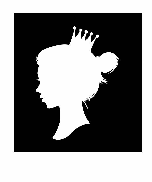 Queen Profile Vinyl Decal | White | Made in USA by Foxtail Decals | for Car Windows, Tablets, Laptops, Water Bottles, etc. | 3.3 x 4.5 inch