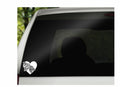 Rose Heart Vinyl Decal | White | Made in USA by Foxtail Decals | for Car Windows, Tablets, Laptops, Water Bottles, etc. | 4.75 x 4.5 inch