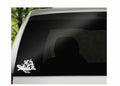 Sea Turtle Hibiscus Vinyl Decal | White | Made in USA by Foxtail Decals | for Car Windows, Tablets, Laptops, Water Bottles, etc. | 4.5 x 3.3 inch