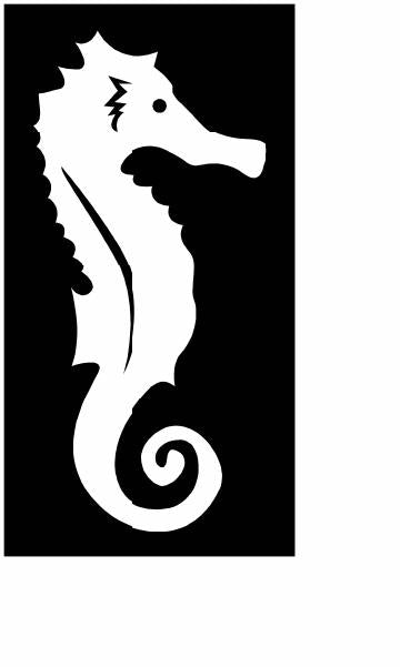 Seahorse Vinyl Decal | White | Made in USA by Foxtail Decals | for Car Windows, Tablets, Laptops, Water Bottles, etc. | 2.1 x 4.5 inch