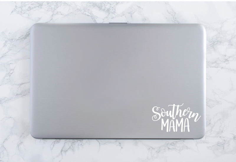 Southern Mama Vinyl Decal | White | Made in USA by Foxtail Decals | for Car Windows, Tablets, Laptops, Water Bottles, etc. | 4.5 x 2.7 inch…