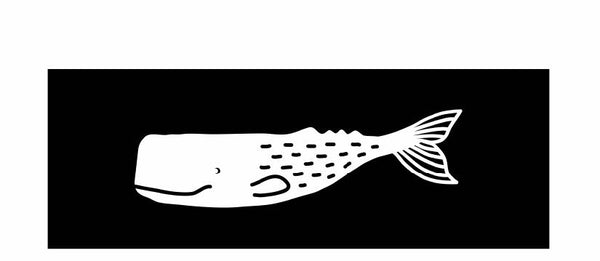 Sperm Whale Vinyl Decal | White | Made in USA by Foxtail Decals | for Car Windows, Tablets, Laptops, Water Bottles, etc. | 4.5 x 1.4 inch…