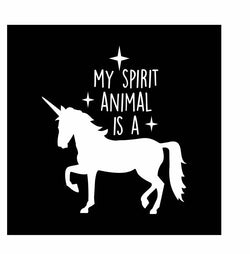 Spirit Animal Unicorn Vinyl Decal | White | Made in USA by Foxtail Decals | for Car Windows, Tablets, Laptops, Water Bottles, etc. | 4.1 x 4.75 inch…