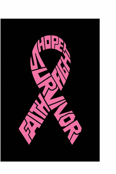 Pink breast cancer survivor ribbon vinyl decal design