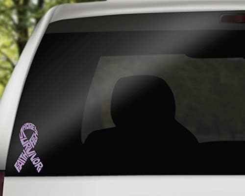 Survivor Testicular Cancer Ribbon Vinyl Decal | Lavender | Made in USA by Foxtail Decals | for Car Windows, Tablets, Laptops, Water Bottles, etc. | 2.6 x 4.5 inch