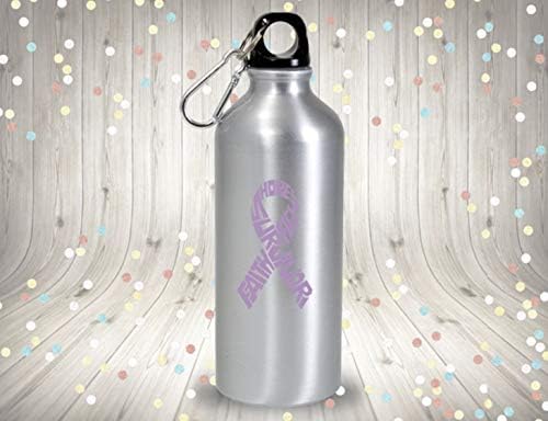 Survivor Testicular Cancer Ribbon Vinyl Decal | Lavender | Made in USA by Foxtail Decals | for Car Windows, Tablets, Laptops, Water Bottles, etc. | 2.6 x 4.5 inch