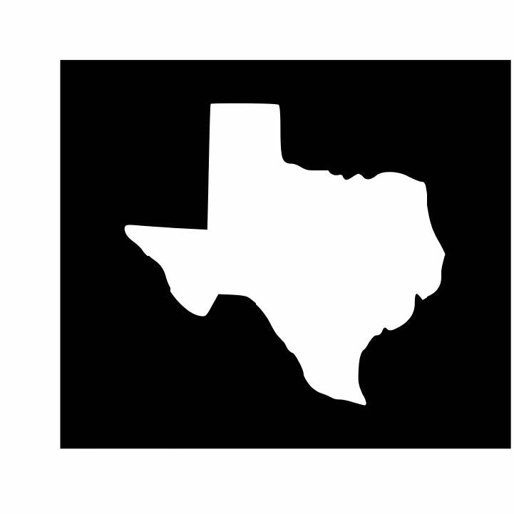 Texas Vinyl Decal | White | Made in USA by Foxtail Decals | for Car Windows, Tablets, Laptops, Water Bottles, etc. | 4.5 x 4.2 inch