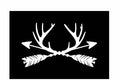 Trophy Antler Arrow Vinyl Decal | White | Made in USA by Foxtail Decals | for Car Windows, Tablets, Laptops, Water Bottles, etc. | 4.5 x 2.6 inch