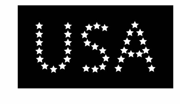 USA Stars Vinyl Decal | White | Made in USA by Foxtail Decals | for Car Windows, Tablets, Laptops, Water Bottles, etc. | 5.5 x 2.4 inch