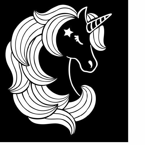 Unicorn Star Vinyl Decal | White | Made in USA by Foxtail Decals | for Car Windows, Tablets, Laptops, Water Bottles, etc. | 3.7 x 4.5 inch