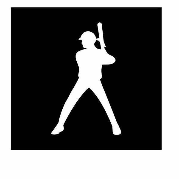 Up to Bat Softball Player Vinyl Decal | White | Made in USA by Foxtail Decals | for Car Windows, Tablets, Laptops, Water Bottles, etc. | 2.8 x 4.5 inch