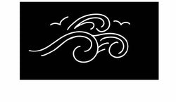 Waves Vinyl Decal | White | Made in USA by Foxtail Decals | for Car Windows, Tablets, Laptops, Water Bottles, etc. | 4.75 x 2.3 inch