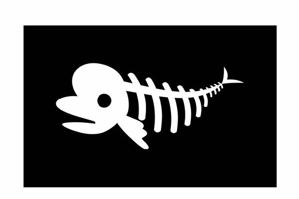 Whale Skeleton Vinyl Decal | White | Made in USA by Foxtail Decals | for Car Windows, Tablets, Laptops, Water Bottles, etc. | 4.5 x 2.1 inch