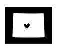 Wyoming with Heart Vinyl Decal | White | Made in USA by Foxtail Decals | for Car Windows, Tablets, Laptops, Water Bottles, etc. | 4.5 x 3.4 inch