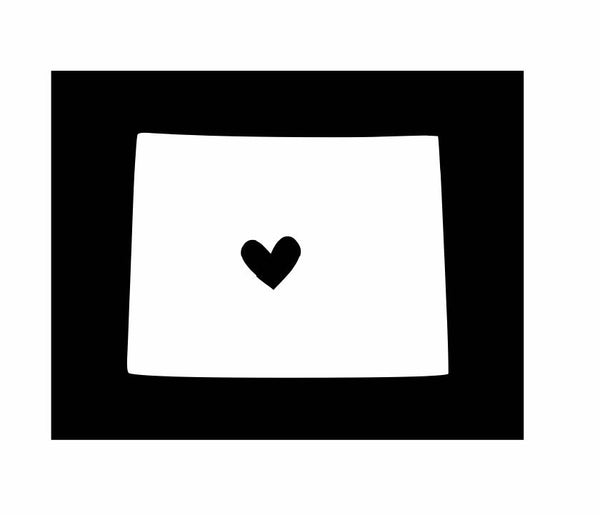 Wyoming with Heart Vinyl Decal | White | Made in USA by Foxtail Decals | for Car Windows, Tablets, Laptops, Water Bottles, etc. | 4.5 x 3.4 inch