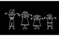 Zombie Family Boy & Girl Decal | White | Made in USA by Foxtail Decals | for Car Windows, Tablets, Laptops, Water Bottles, etc. | 8.5 x 3.25 inch