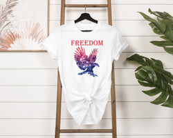 American Eagle Freedom Short Sleeve Tee - Soft & Comfortable - Patriotic Clothing - Made in the USA