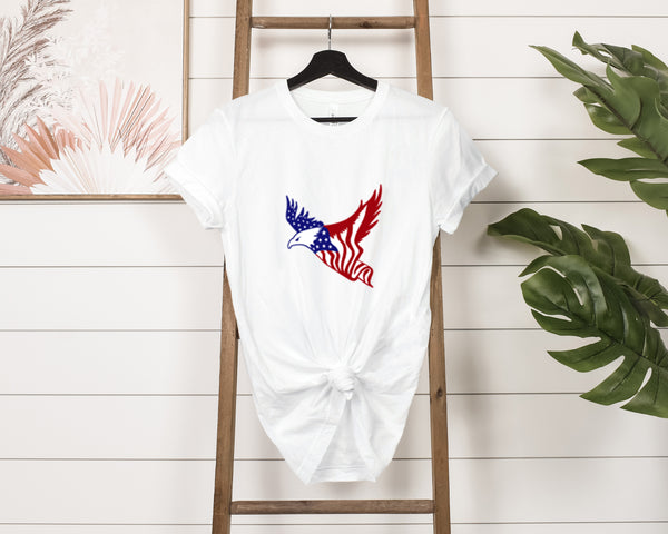 American Eagle Flag Short Sleeve Tee - Soft & Comfortable - Patriotic Clothing - Made in the USA