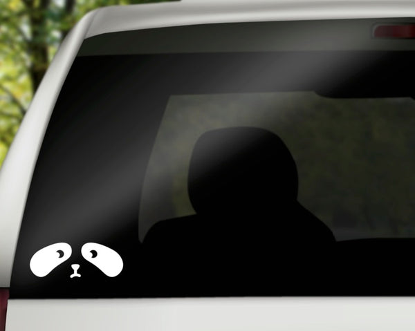 Raccoon Face Vinyl Decal | White | Made in USA by Foxtail Decals | for Car Windows, Tablets, Laptops, Water Bottles, etc. | 4.5 x 1.7 inch