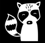 Racoon Headshot Vinyl Decal | White | Made in USA by Foxtail Decals | for Car Windows, Tablets, Laptops, Water Bottles, etc. | 4.1 x 4.5 inch