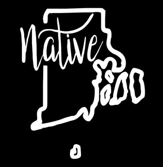 Rhode Island Native Vinyl Decal | White | Made in USA by Foxtail Decals | for Car Windows, Tablets, Laptops, Water Bottles, etc. | 3.7 x 4.5 inch