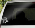 Rhode Island Native Vinyl Decal | White | Made in USA by Foxtail Decals | for Car Windows, Tablets, Laptops, Water Bottles, etc. | 3.7 x 4.5 inch