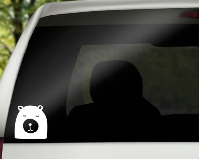 River Otter Headshot Vinyl Decal | White | Made in USA by Foxtail Decals | for Car Windows, Tablets, Laptops, Water Bottles, etc. | 4.3 x 4.5 inch