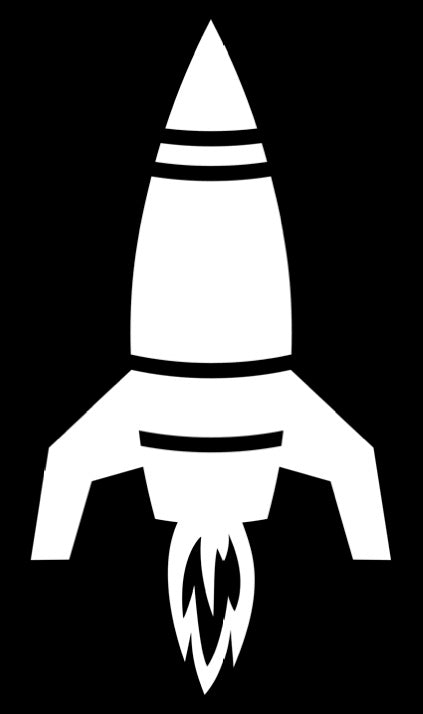 Rocket Vinyl Decal | White | Made in USA by Foxtail Decals | for Car Windows, Tablets, Laptops, Water Bottles, etc. | 2.4 x 4.5 inch