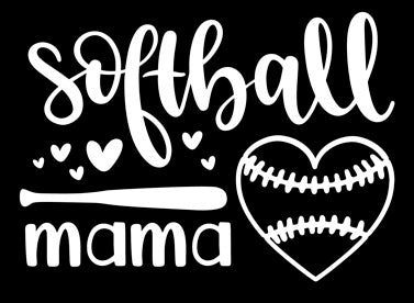 Softball Mama Vinyl Decal | White | Made in USA by Foxtail Decals | for Car Windows, Tablets, Laptops, Water Bottles, etc. | 4.75 x 3.4 inch…