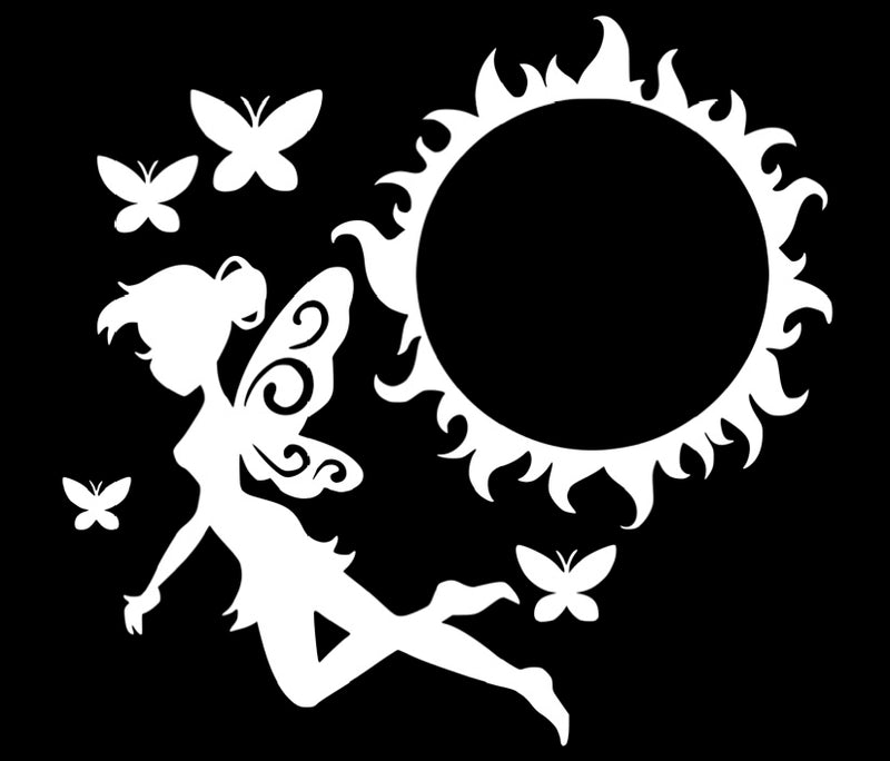 Sun Fairy Vinyl Decal | White | Made in USA by Foxtail Decals | for Car Windows, Tablets, Laptops, Water Bottles, etc. | 4.75 x 4.5 inch…