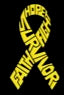 Yellow bone cancer and sarcoma survivor ribbon vinyl decal design