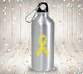 Survivor Bone Cancer Sarcoma Ribbon Vinyl Decal | Yellow | Made in USA by Foxtail Decals | for Car Windows, Tablets, Laptops, Water Bottles, etc. | 2.6 x 4.5 inch